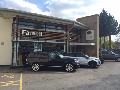 The Pro Strokes team are painting the showroom of Farnell in Guiseley this week